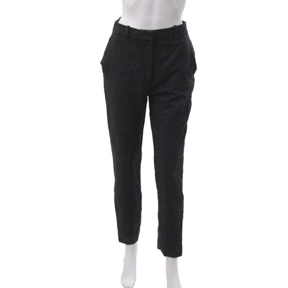 Victoria Beckham Women Dress Pants Gray Wool Button Classic Size 6